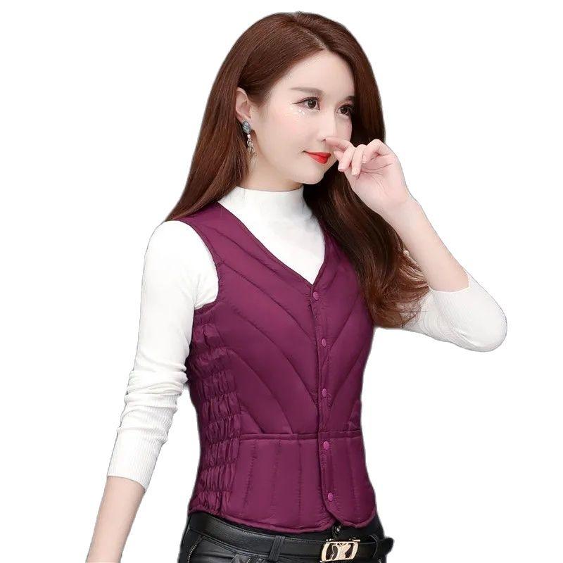 Winter Down Cotton Vest Women Thick Velvet 2025 New Lightweight Slim Short Inner Wear Warm Inner Tank Top Mother Waistcoat Thick