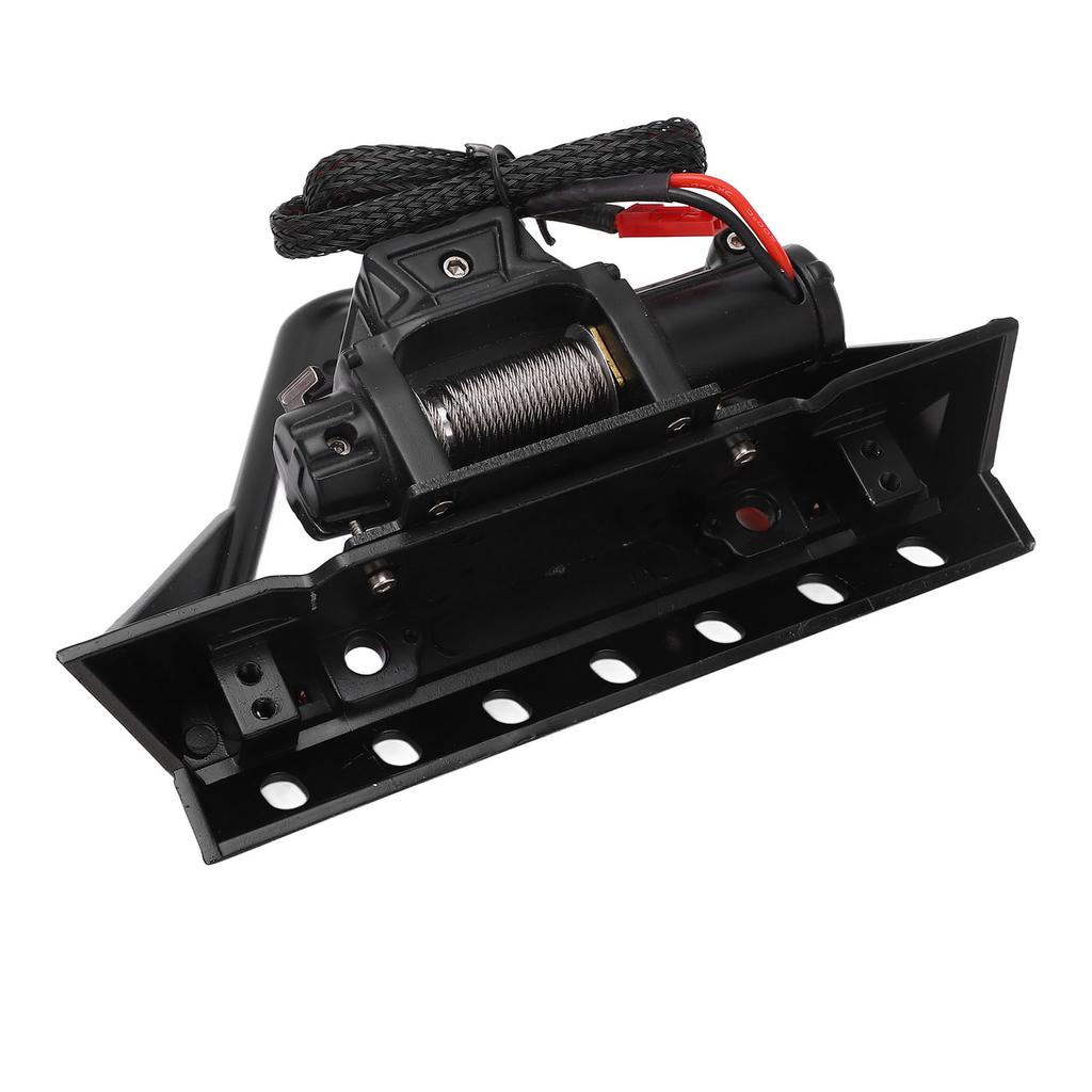 RC Front Bumper Winch Light Kit Iron Plastic High Hardness RC Car Front Bumper with Winch and LED
