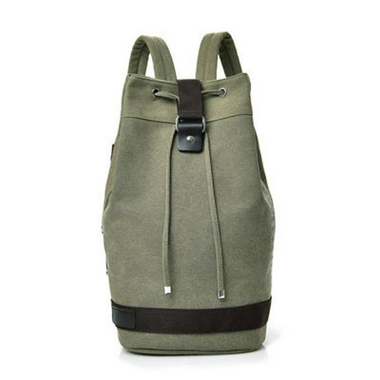 Unisex Canvas Sports Backpack: Round Barrel, Travel & School Laptop Bag for Men
