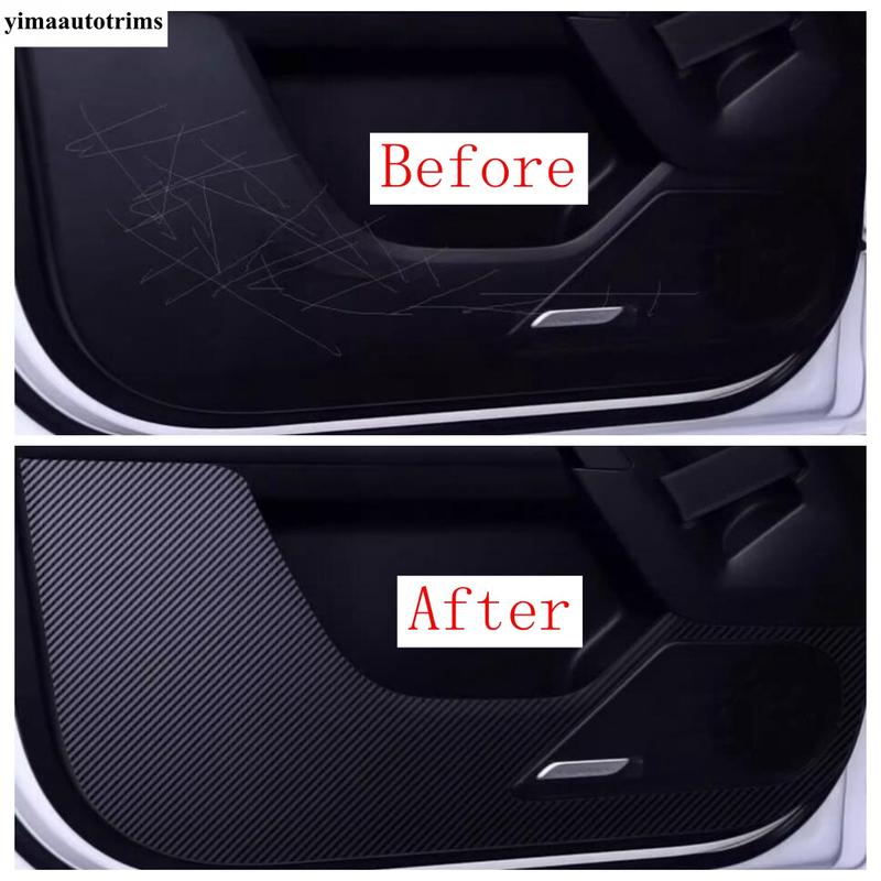 For Haval Dargo Car Door Anti Kick Pad Protection Side Edge Film Carbon Fiber Look Stickers Accessories Interior Kit