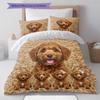 Poodle Marejus Dog Pattern Bedding Quilt Set Quilt Cover Pillowcase Home Decoration Gift (1 * duvet cover + 2 * pillowcase, without core)