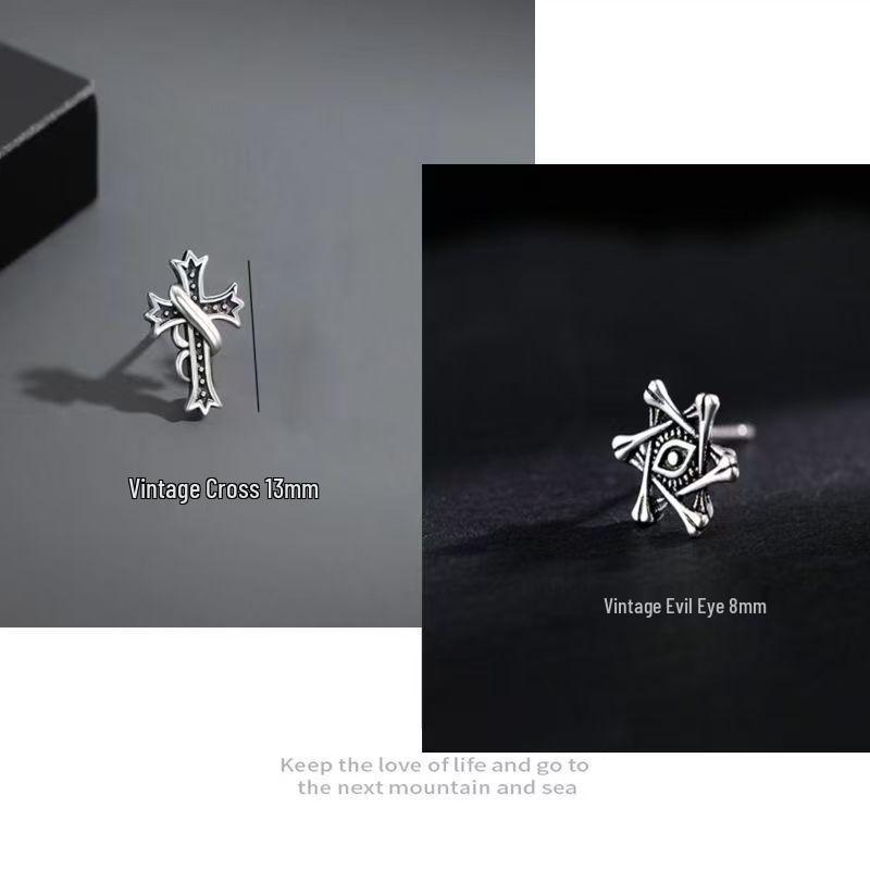 Trendy Titanium Steel Stud Earrings for Men & Women - Cool Punk Hip Hop Style, Minimalist Versatile Street Jewelry