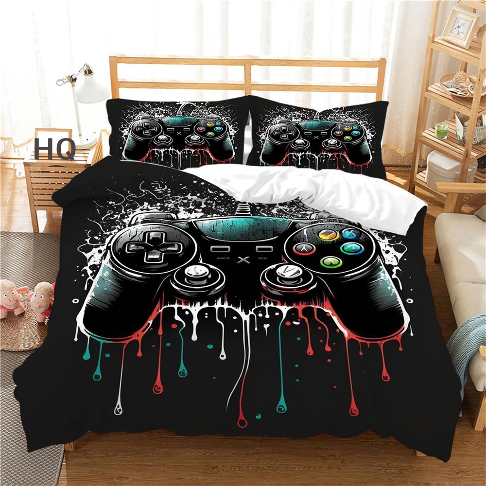 3D Game Console Printing Home Bedding Set King Size Bed Clothes Microfiber High Ranking Duvet Cover Set