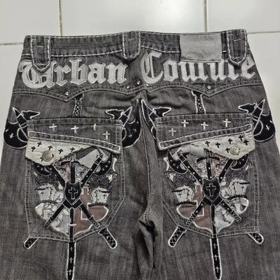 Street Jeans New Fashion Oversized Embroidery Loose Denim Shorts Male Y2K Harajuku Retro Popular Casual High Waist Shorts Pants