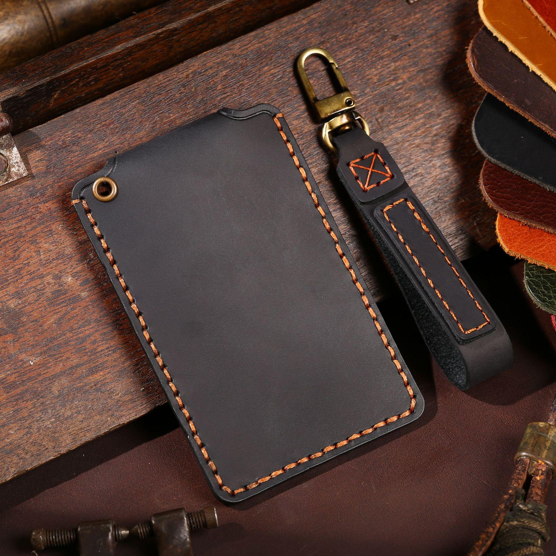 

Suitable for Tesla card key cover model3 NIO es6 Xiaopeng p7 car bag card protective cover leather чёрный