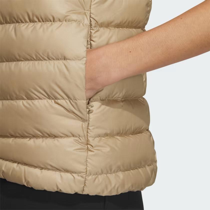 adidas Performance Women's Beige Lightweight Warm Stand Collar Down Vest HZ6056