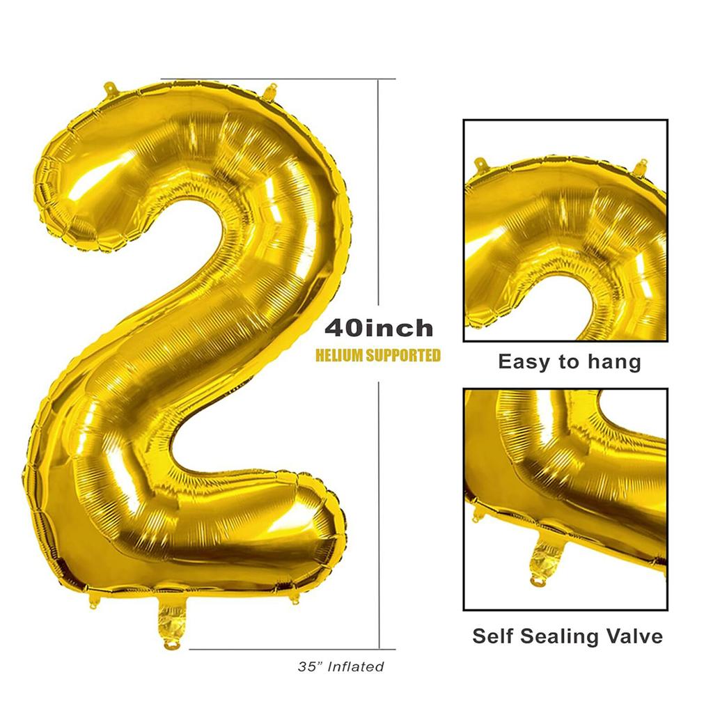 40inch Giant Golden Digital Balloon  0-9, Anniversary Party Decoration, Birthday Balloon