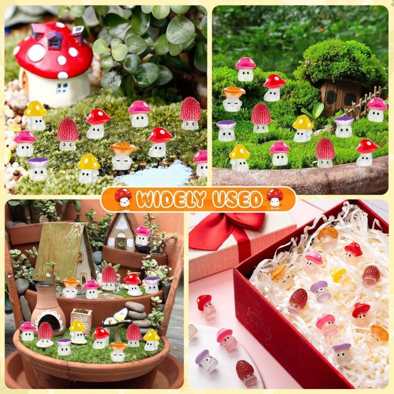High-Quality 24Pcs Compact size High-Quality Mushrooms High-Quality Luminous High-Quality Cute High-Quality Tiny High-Quality Mushroom Decorative