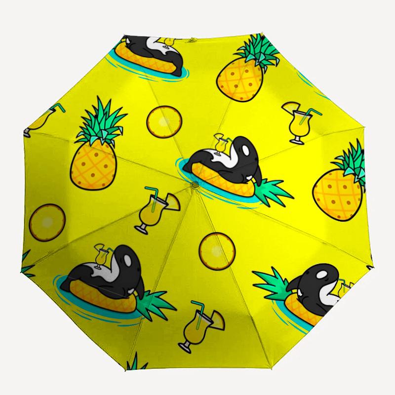 

1pc Pineapple Orca Automatic Open/Close Umbrella Compact Folding Umbrella, All-Season Portable Umbrella for Women/Men129