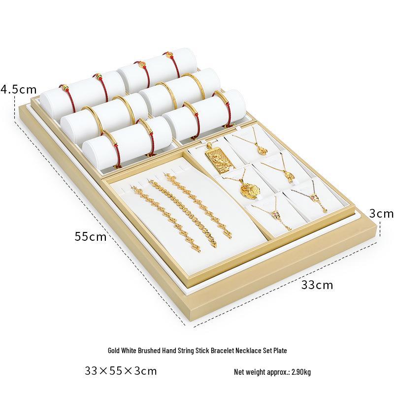 Ya Yu Jin Bai Jewelry Display Tray for Bracelets, Ear Studs, Necklaces - Silver & Gold