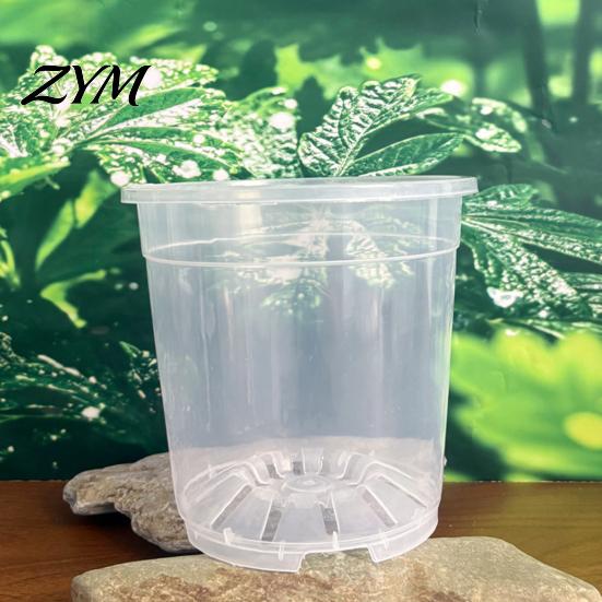 Breathable Plant Pots for Rootlets Clear Plastic Orchid Pot with Saucer, Repotting Supplies Drainage Holes, Ventilated Flower Rose, Phalaenopsis,