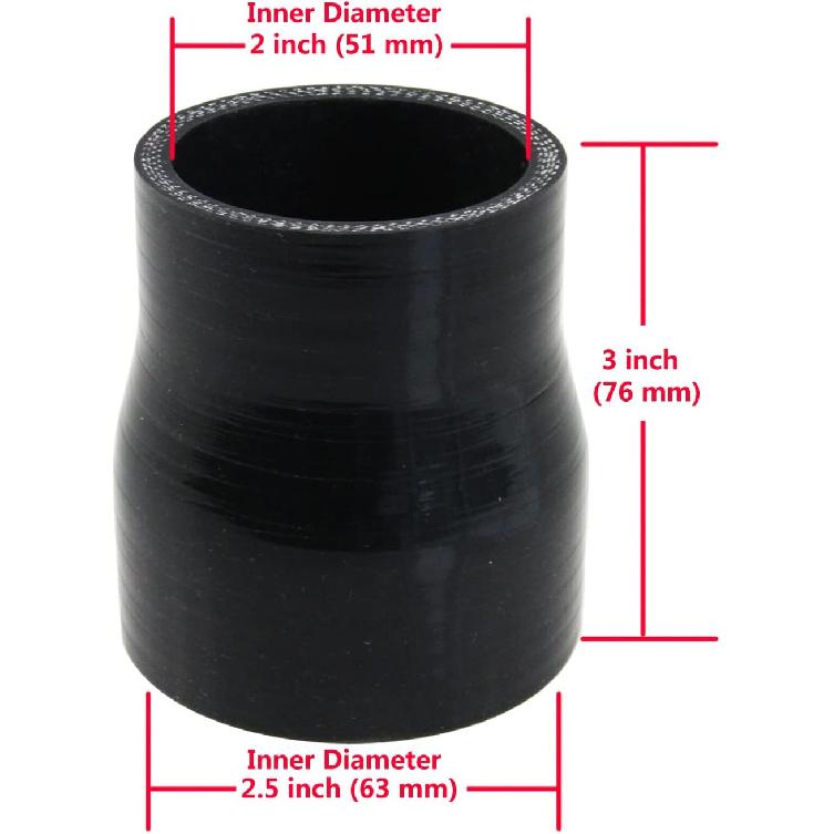 Ucreative Straight ID 2.0" To 2.5" (51Mm To 63Mm) Coupler Silicone Hose 4-Ply