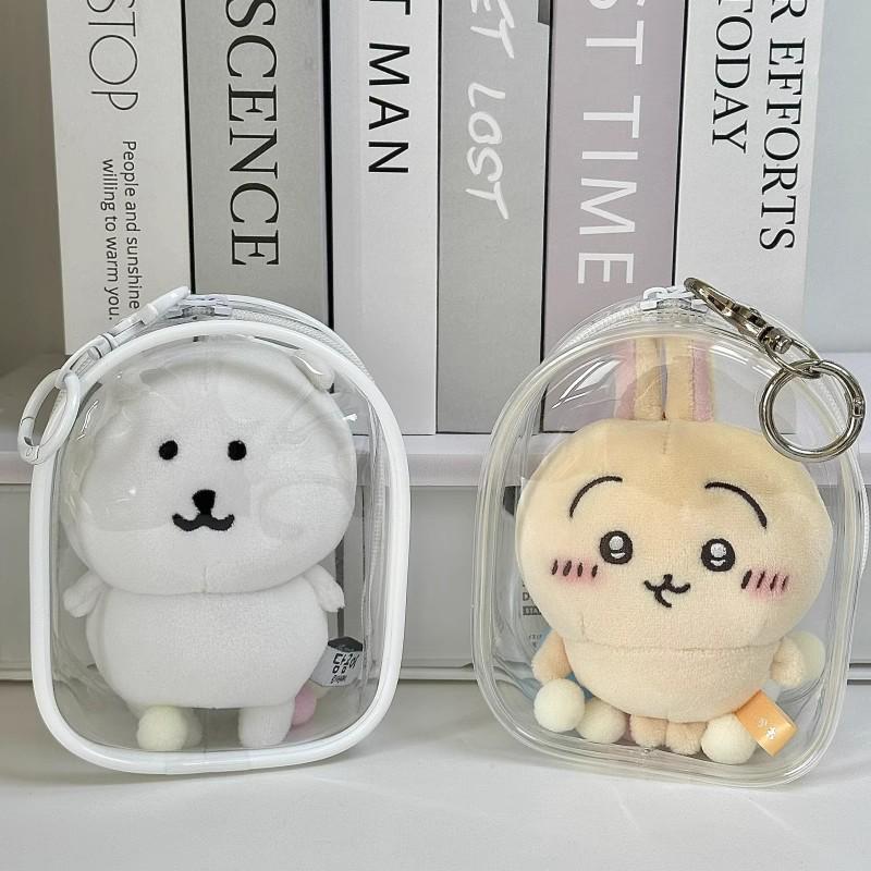 10cm Transparent PVC Bear & Hamster Doll Stroller Bag: Dustproof Outdoor Storage & Display