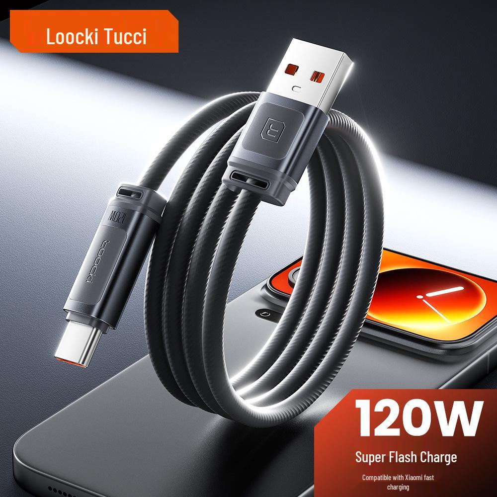 

Tookci 120W Fast Charging Silicone Data Cable, Aluminum Alloy Shell, Compatible with Xiaomi 17 1 meter