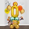 Forest Animal Aluminum Foil First Birthday Decoration Scene Arrangement Latex Balloon Set