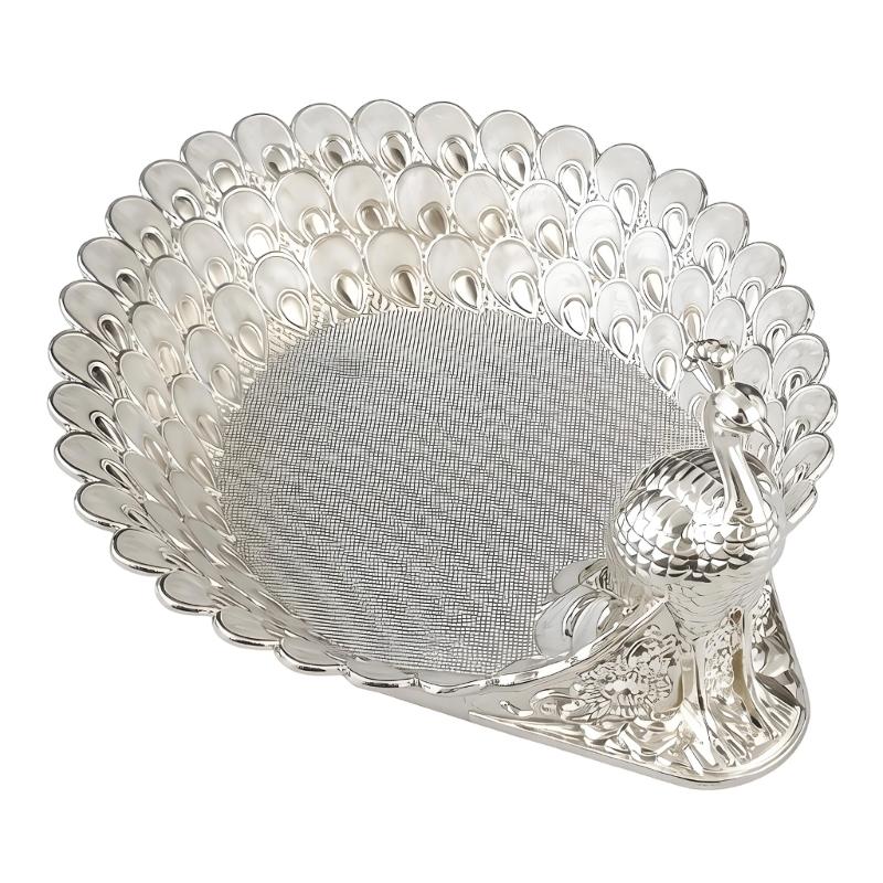 Peacocks Themed Snacks Holder Cookie Storage Bowl For Organizing Treats In Modern Living Space