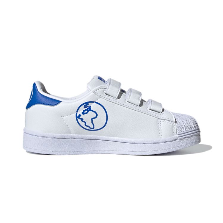 Adidas Originals Cf C Breathable Low-Top Skate Shoes Kids Sneakers White Blue FX7169