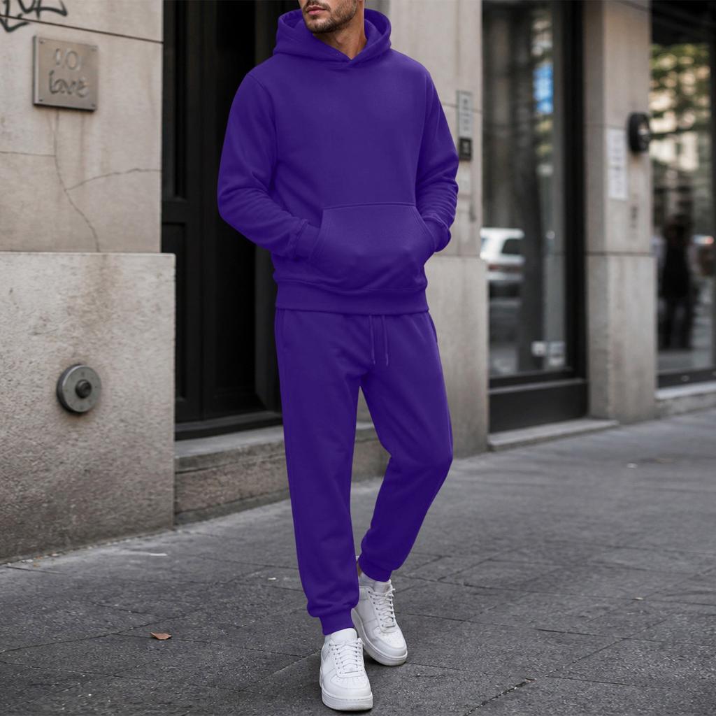 Completo da Ginnastica con Cappuccio da Uomo per Autunno Inverno, Spesso Pullover a Vestibilità Larga Tuta da Corsa, Abbigliamento Casual Atletico per Jogging