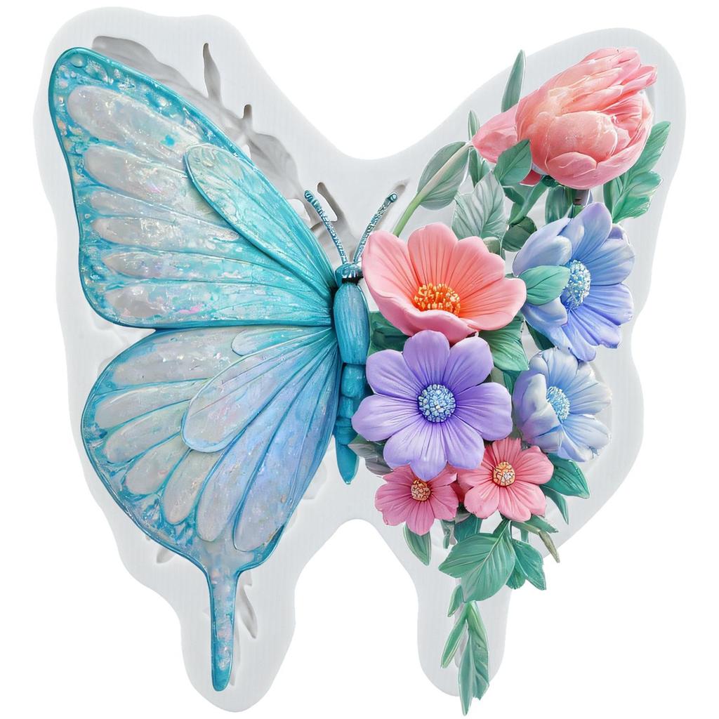 Butterfly Silicone Mold Butterfly Flower Fondant Molds Cake Decorating Tools Cupcake Topper Candy Sugar Craft Gum Paste Polymer Clay