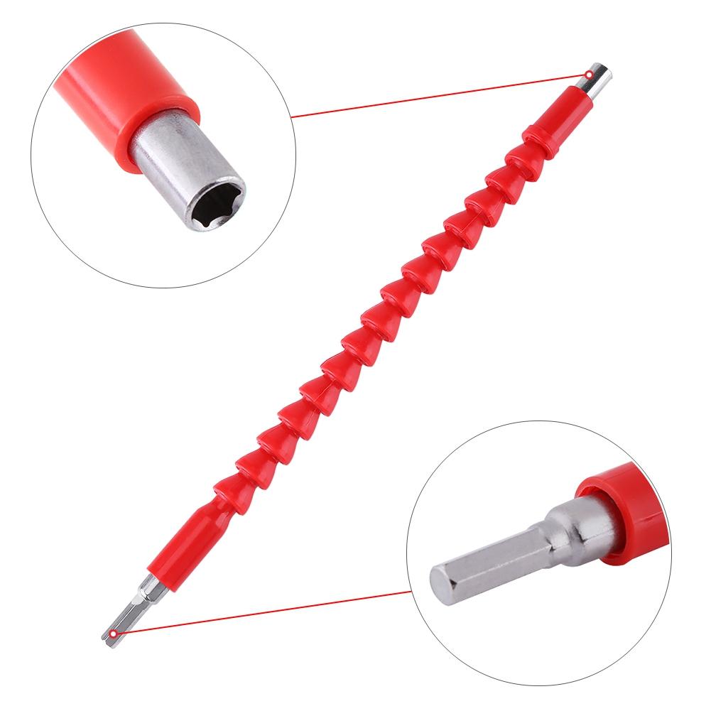 Flexible Shaft Bits 1Celsius4  Hex Shank Extention Screwdriver Bit Holder Connect Link (red)