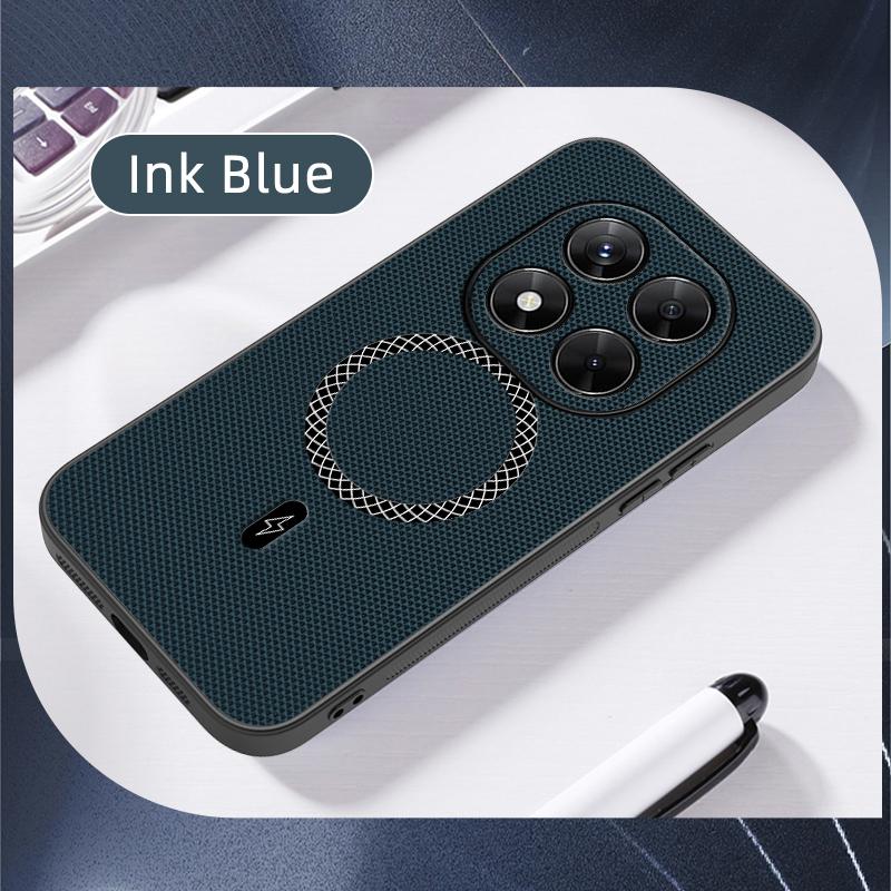 3D Leather Texture Wireless Charging ShockProof Magnetic Case For Xiaomi Redmi Note 14 Pro Plus Redmi Note14Pro+ Phone Cover