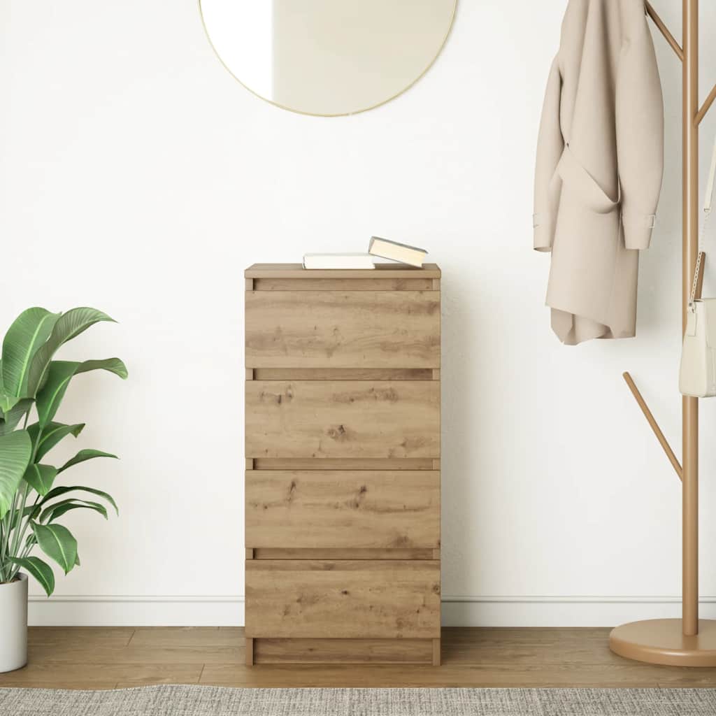 vidaXL Sideboard Artisan-Eiche 37,5x35x76 cm Holzwerkstoff