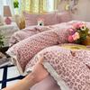 2026 Faux Cotton Washed Lace Bedding Set Floral Duvet Cover