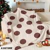 Brown Toned Polka Dots Winter Summer Flannel Blanket Throw Fleece Soft Fuzzy Plush Cozy Fleece Blankets for Sofa Ideal Gifts