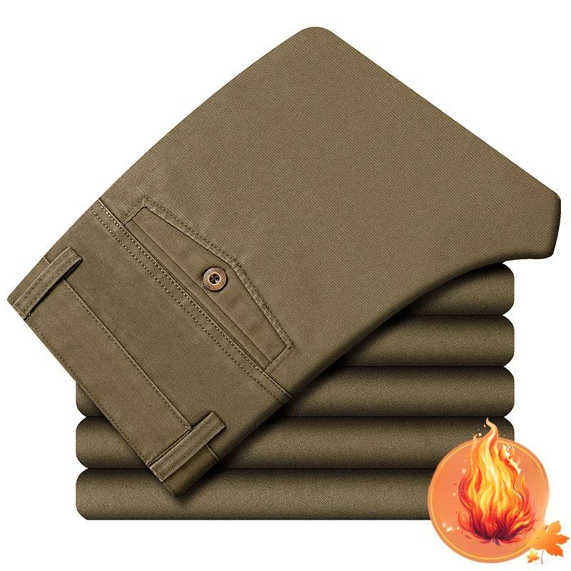 Autumn and Winter Models of Men's Middle-aged and Elderly Business Casual Pants, High-waisted Straight Trousers, Tooling Men's Pants