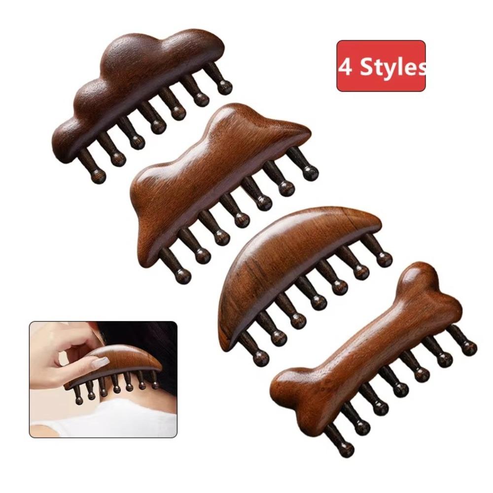 Handheld Head Scalp Massage Comb Anti-Static Wide Tooth Body Meridian Massage Comb Help Blood Circulation Multifunctional