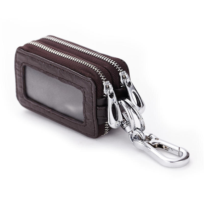 

Crocodile pattern key bag men s, car key bag factory wholesale double zipper key bag tide