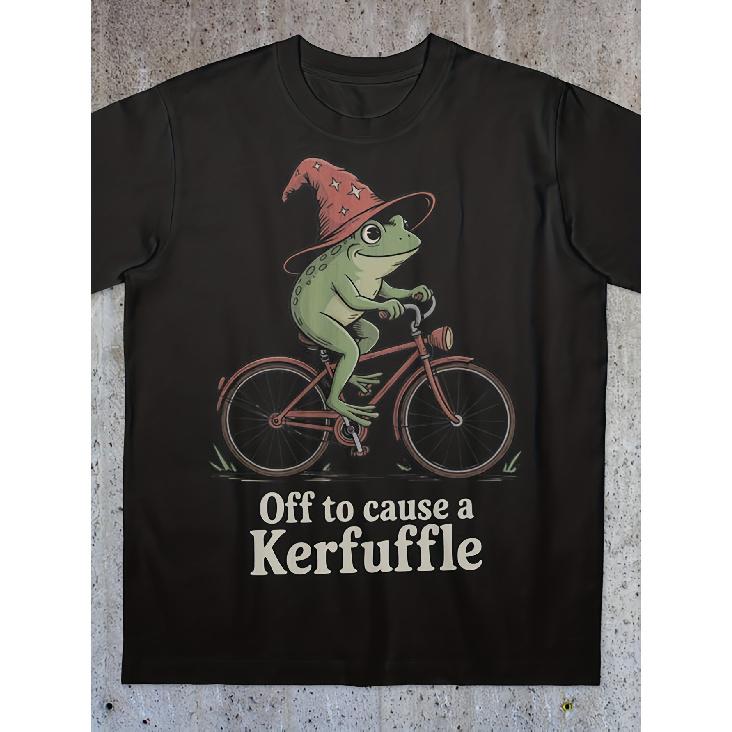 Vintage 90'S Pirate Frog T-Shirt with Ironic Meme Quote - Overstimulated Humor Graphic, Retro Casual Round Neck Tee for Meme Culture Outfits