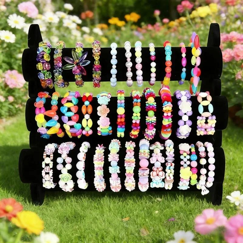 Toddlers DIY Beaded Craft Material Kit Necklace Bracelet Making Handmade Storage Box Educational Toy Gift For Baby Girl Children