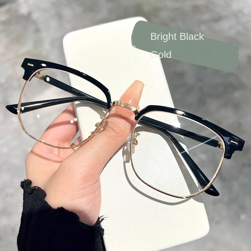 3Pcs Fashion Square Myopia Glasses Anti-Blue Light Glasses Men Rectangle Semi Rimless Eyewear For Women Office Computer Goggle