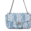 New Lee Fabric One Shoulder Handbag, Crossbody Bag Women's Blue Denim & White LE250133M