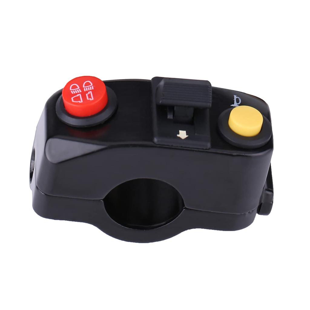 22mm Motorcycle Control Switch Left Handlebar Switch Plated Switch Turn Signal Horn Headlight Switch Waterproof Switch Universal (Black)