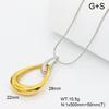 JUSNOVA 18K PVD Gold Plated Stainless Steel Melting Metal Heart Pendant Necklace Waterproof CZ Lava Bead Chain Jewelry for Women