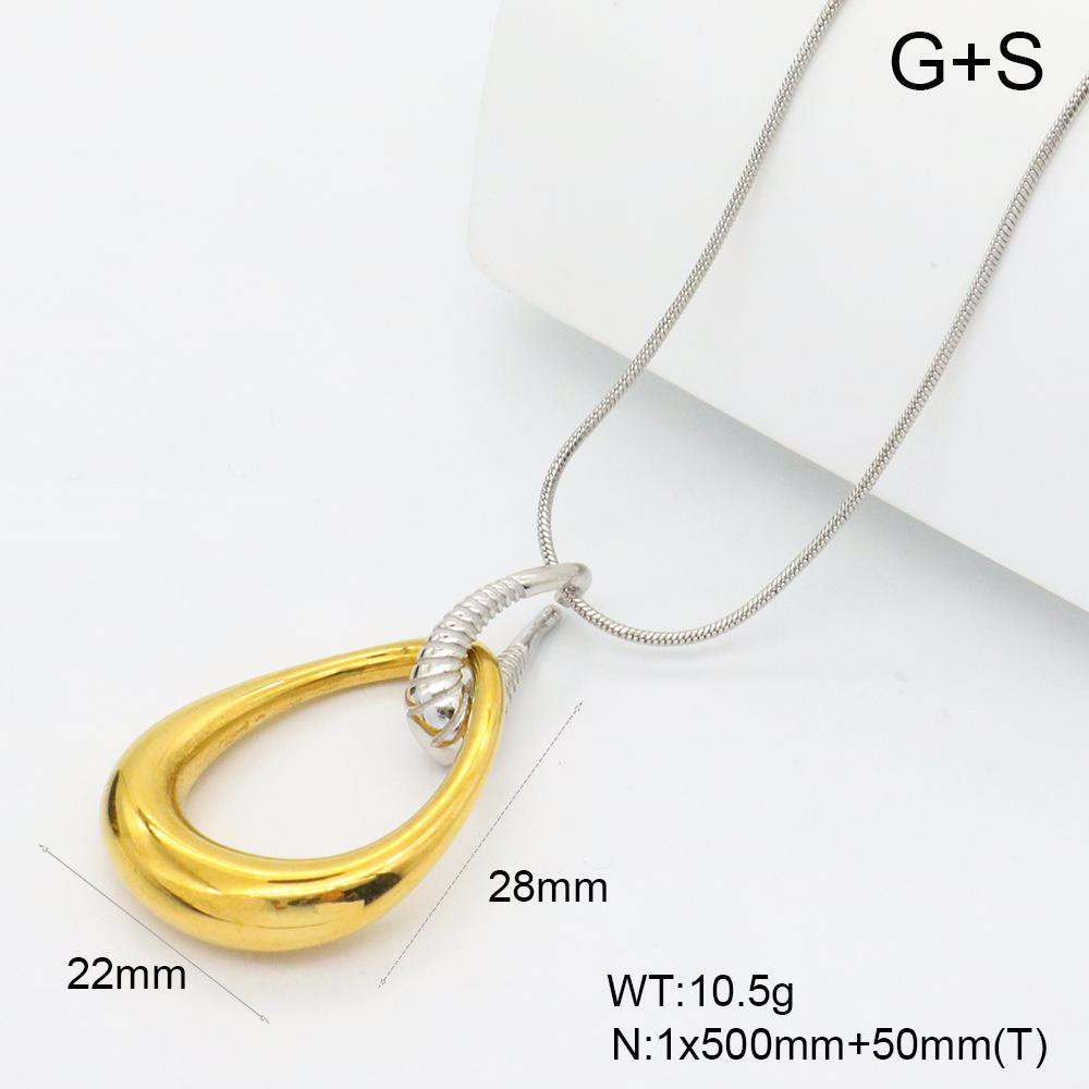 JUSNOVA 18K PVD Gold Plated Stainless Steel Melting Metal Heart Pendant Necklace Waterproof CZ Lava Bead Chain Jewelry for Women