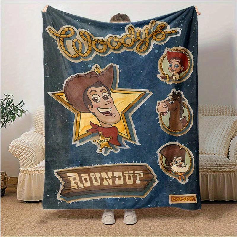 1pc, Cozy Woody's Roundup Home Decor Blanket: A Perfect Gift for Your Bedroom, Living Room, or Outdoor, Flannel Throw Blanket, Ideal for Couches