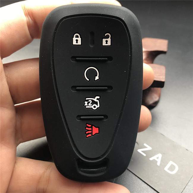 ZAD Silicone Car Key Cover Case For Chevrolet Cruze 2016 Malibu XL Camaro 5 button Smart Remote Key Case Jacket FOB