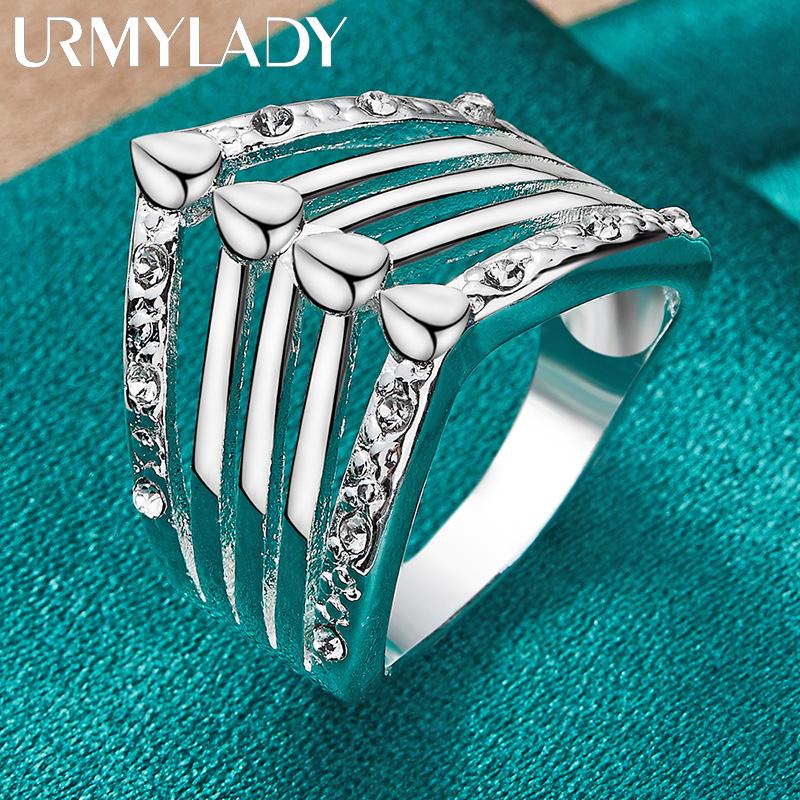 URMYLADY 925 Sterlingsilber Krone Zirkon 7-10 Ring Für Frauen Mode Charm Schmuck