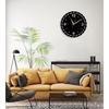 Stylish Metal Wall Clock - Large Size & Home Decor for Living Room, Bedroom & Office - Black