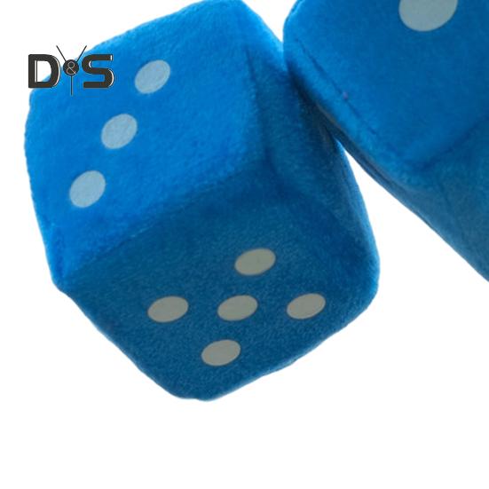 Plush Dice Pendant with Lanyard Vintage Charm Car Hanging Ornament Stress Relief Toy for Car Interior Rearview Mirror Decoration