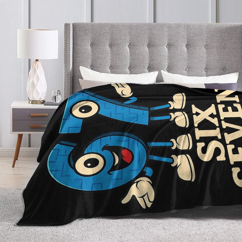 Warm Blanket Travel 67 Six Seven 6 7 Funny Italian Brainrot Gaming Meme Throw Blanket  Flannel Bedspread For Bedroom Bed Cover