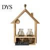 Hanging Glass Vase Wooden Wall Propagation Planter, Mounted Planter with Clear Tubes for Hydroponic Plant Holder Plants, Display Shelf Living