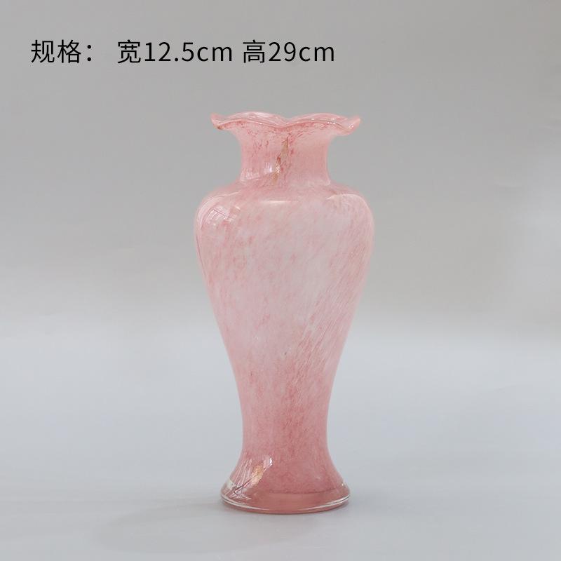 

Pink Glass Vase Luxury Home Decor Floral Arrangement for Living Room Tabletop Hotel Showroom