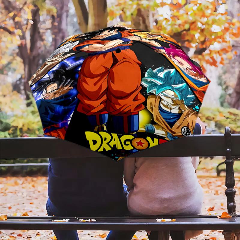 1 PC Automatic Folding Umbrella - Dragon Ball Z Pattern Portable Foldable Design With 8 Ribs Christmas Birthday Gifts
