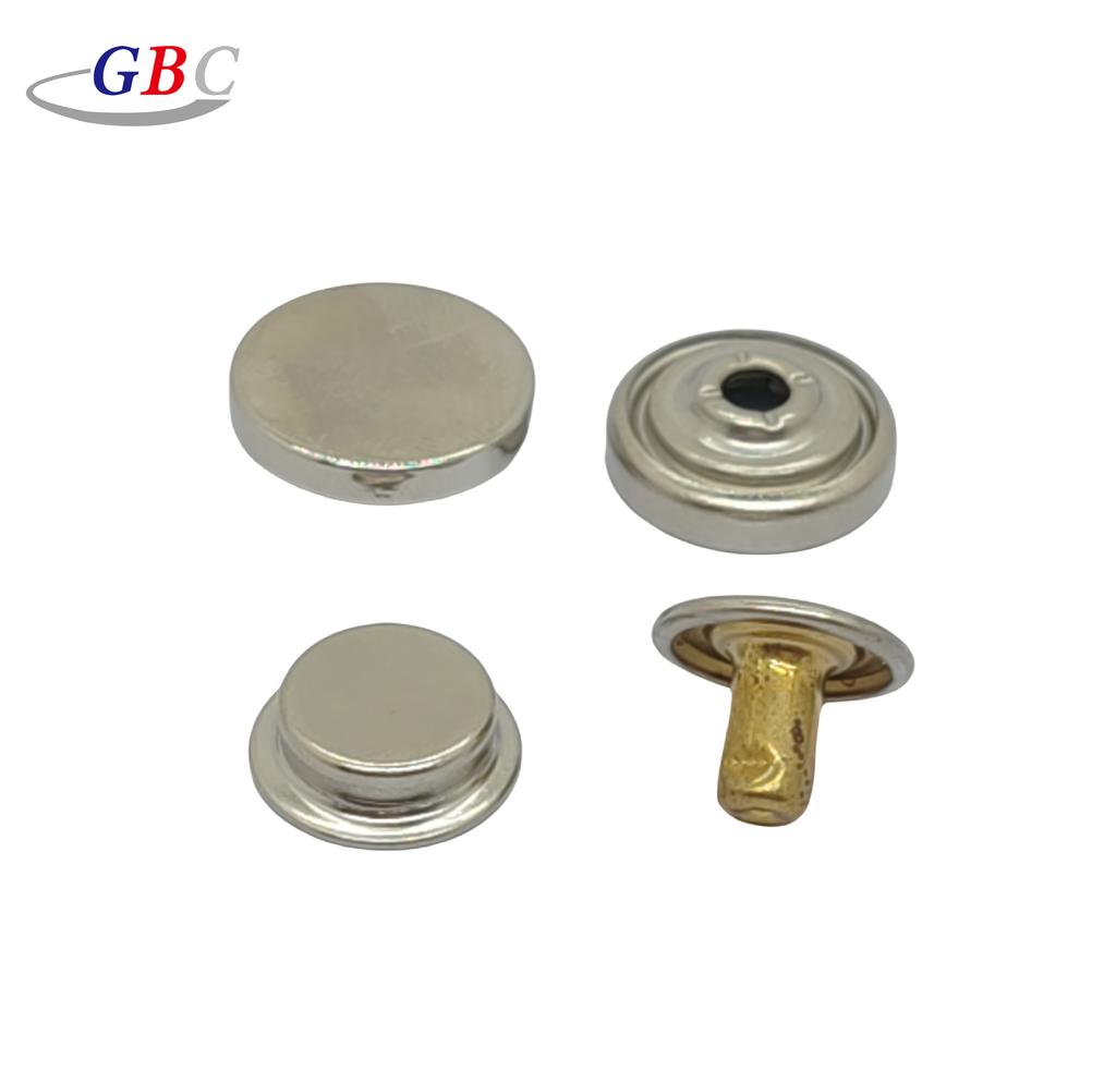 501# 15MM Brass Metal Snap Buttons Buckle High Quality Shank Style with Plating Technique for Clothes