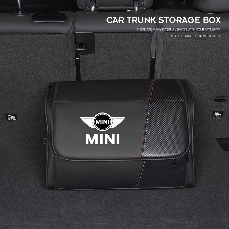 Car High-capacity Storage Bag Car Trunk Leather Organizing Box For MINI Cooper R56 F56 R50 JCW Cabrio Aceman Countryman Clubman