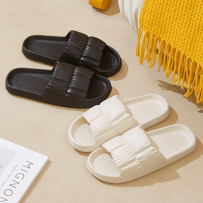 Korean version of cool slippers men's outer wear women's summer non-slip couple personality thick bottom bath casual indoor home slippers